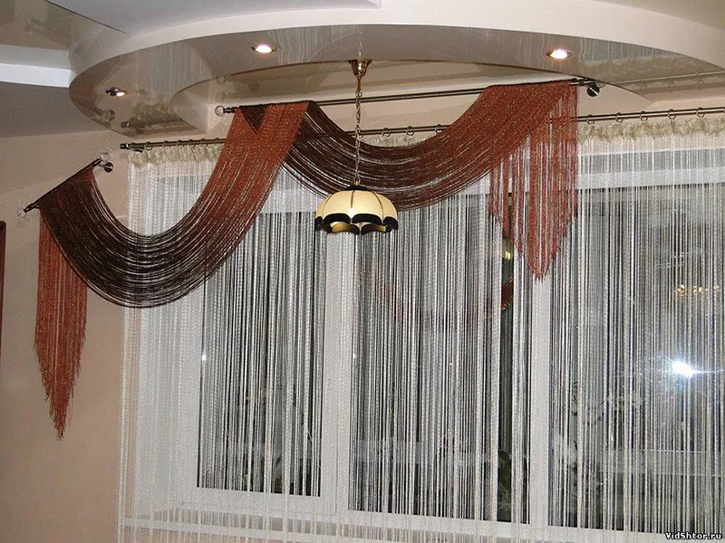 Нитяные шторы в интерьере, фото